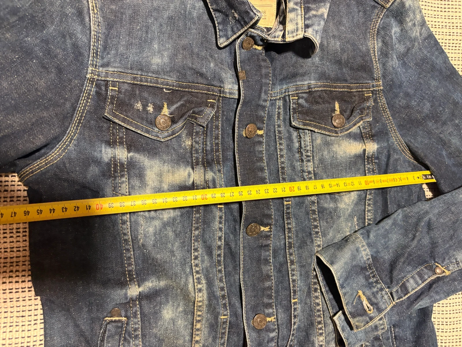 veste en jean bershka M 38 denim vestebazante veste vintage déchirée spijkerjas vestspijker – photo 6